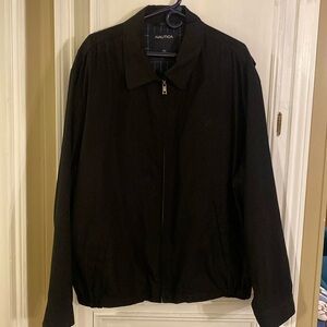 Nautica mens xl jacket black zip up lightweight